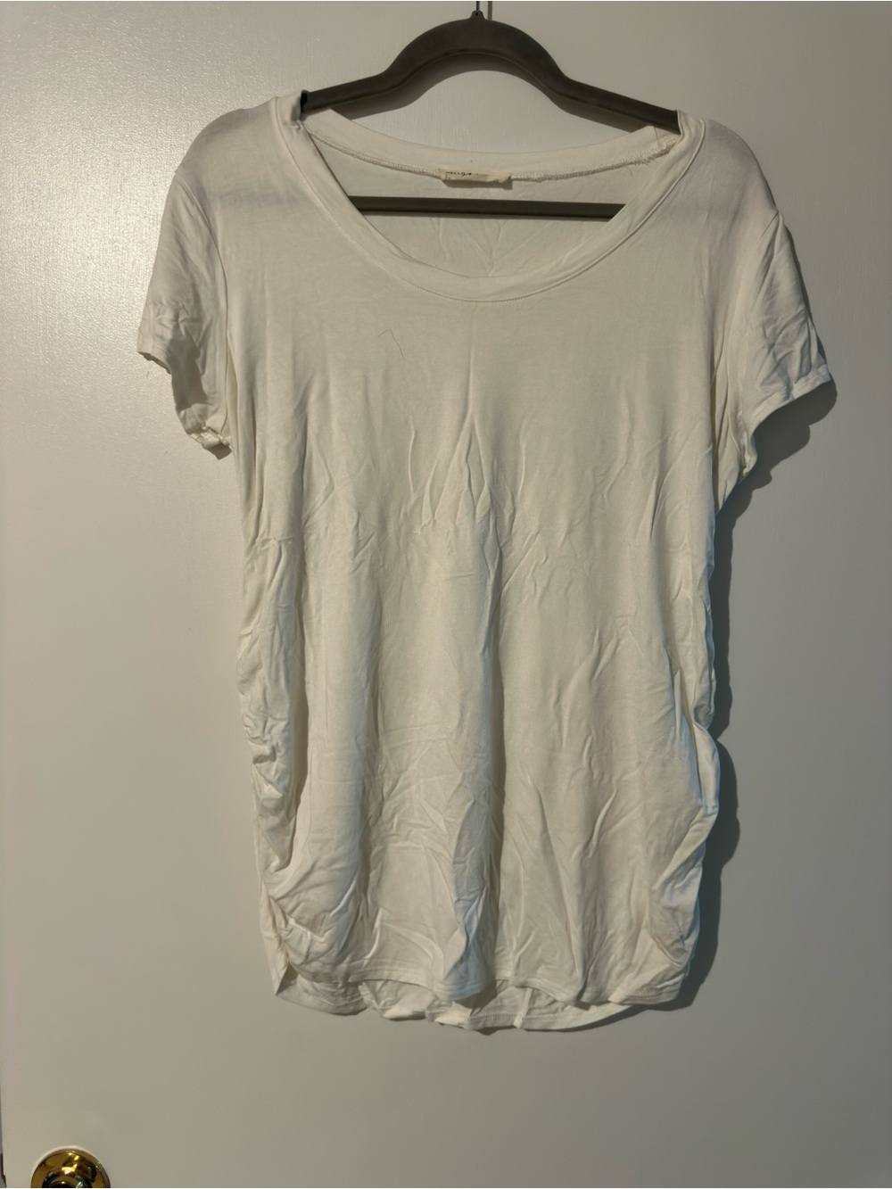 Hello MIZ Women's Short Sleeve Crew Tee in White